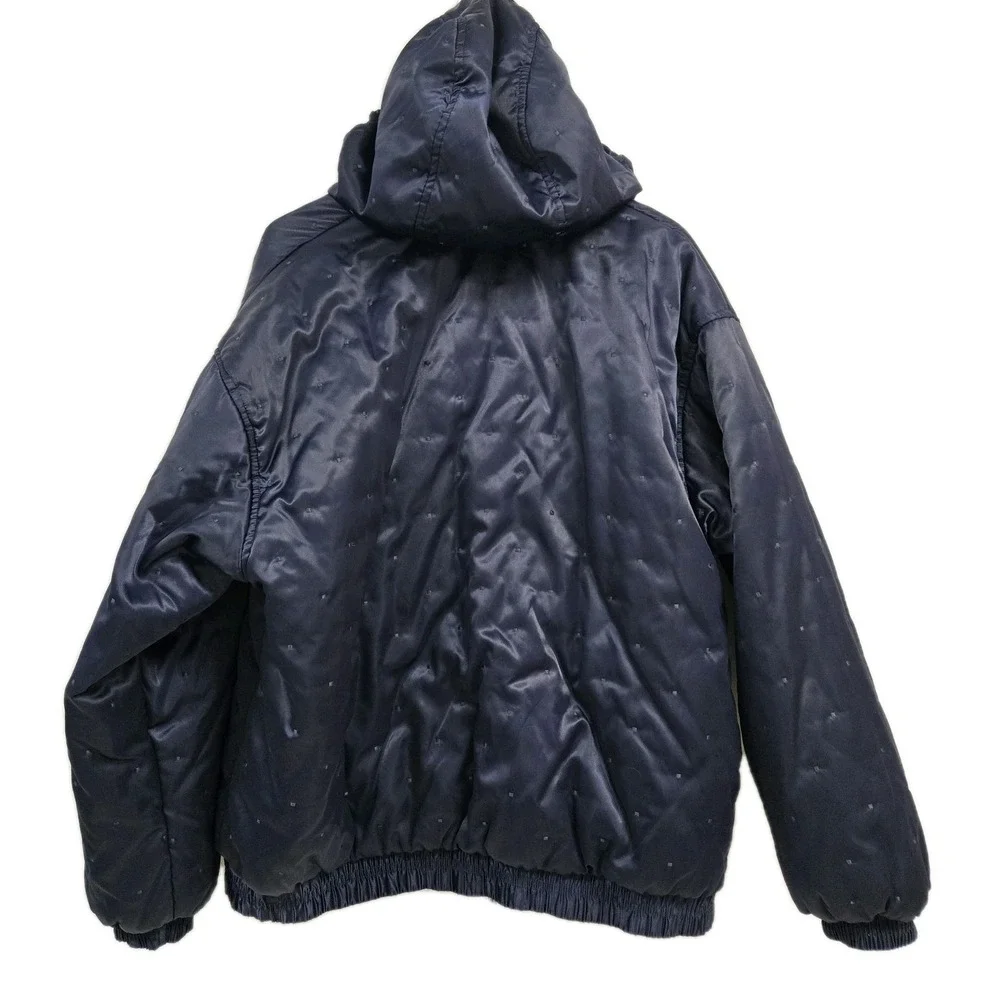 Nike Vtg 90s‎ Quilted Puffer Jacket Big Logo Blue Womens Large Streetwear Rare